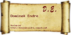 Dominek Endre névjegykártya